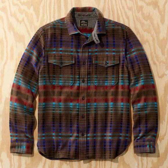 L.L.BEAN x TODD SNYDER Jacquard Pattern Flannel Chamois Shirt - Picture 1 of 12